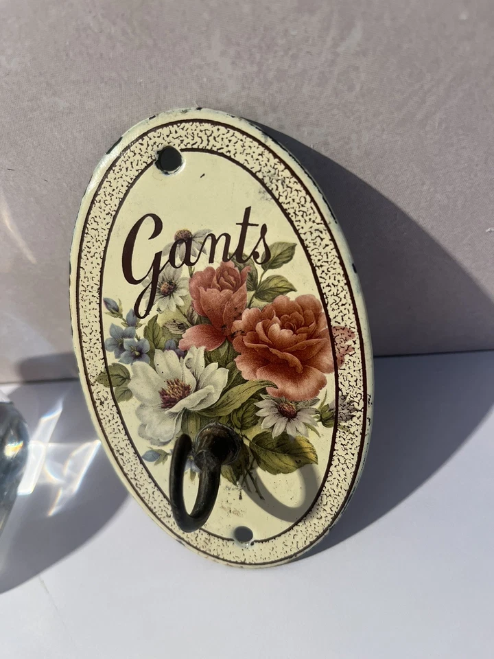 plaque émaillée Ancienne Porte Gants Présentoir Ancien Hôtel Ancien 1970 Vintage - Photo 1/4