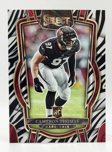 2022 Panini Select Zebra Prizm #300 Cameron Thomas RC SSP Arizona Cardinals - Picture 1 of 2