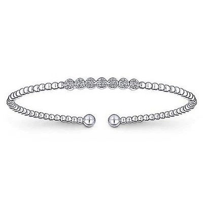 Gabriel & Co 14KW Bujukan Diamond Cuff Bangle Bracelet - Image 1 of 4