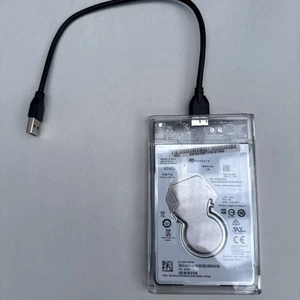 1 Tb 2.5 Inch Hard Drive In Clear Plastic Case With 3.0 USB Connector - Picture 1 of 2