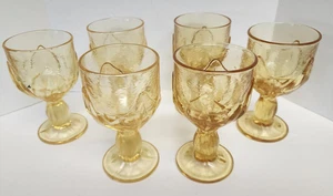 SIX Tiffin Franciscan Cabaret 5½" Cornsilk Yellow Goblets Glasses - Picture 1 of 4