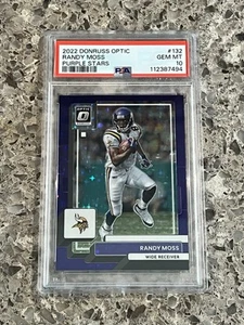 Randy Moss 2022 Optic Purple Stars Prizm #’d/15 Color Match PSA 10 GEMA COMO NUEVO - Imagen 1 de 2