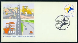 AUSTRALIA, 1983 XVII World Road Congress Pictorial Postmark PSE FDC - Picture 1 of 2