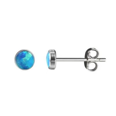 Pendientes de piedra de ópalo - Anillos de titanio 20G para mujer piercing corporal joyería Foto 1 de 4