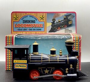 80s Vintage Toy Train The Smokey Express, Battery Op Locomotive, Real Smoke! 