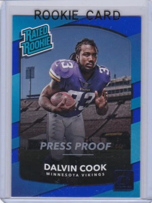 DALVIN COOK ROOKIE CARD 2017 Donruss PRESS PROOF VERSION RATED $$ RC Viking RARE - Image 1 of 2