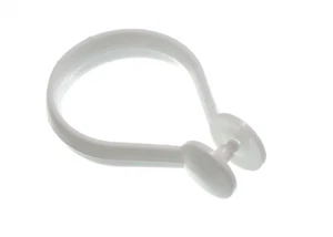 New 500 X White Plastic Shower Curtain Ring Snap On Clip Fit - Onestopdiy - HD - Picture 1 of 1
