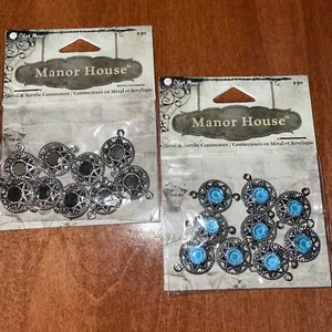 Manor House Jewelry Making Metal & Acrylic Connectors - 18 Pieces Total (2 pks) - Picture 1 of 3