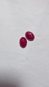14.70 Carat Natural Red Ruby Gemstone Carving Oval Cabochon 10x14mm 2 Piece - Picture 1 of 8