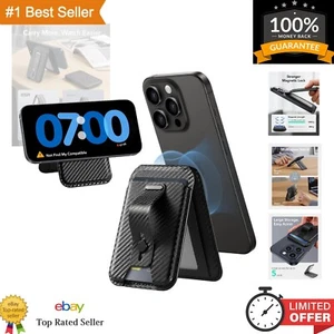 Cartera MagSafe de cuero vegano premium - Organizador de 5 tarjetas con agarre seguro - Imagen 1 de 15