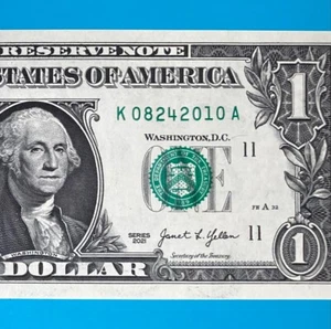 August 24, 2010 (К 08242010 A) BIRTHDAY Note $1 One Dollar Bill *UNC* - Picture 1 of 4