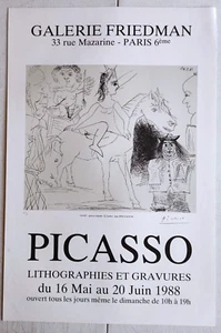 affiche exposition - PICASSO - 1988 - Galerie Friedman - Picture 1 of 1