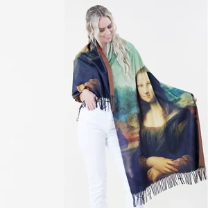 THE MONA LISA by LEONARDO DA VINCI bedruckter weicher Schal - Bild 1 von 5