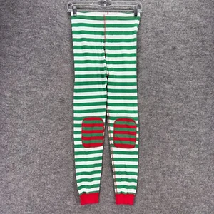 Hanna Andersson Leggings Girls 12 Green Striped Mid Rise Capri Pull On Cotton - Picture 1 of 7