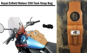 Tan "Tank Strap Bag Fit For Royal Enfield Meteor 350" - Picture 1 of 12
