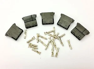 PK OF 5 - FEMALE 4 PIN MOLEX PC PSU POWER SUPPLY CONNECTOR - BLACK INC PINS - Picture 1 of 7