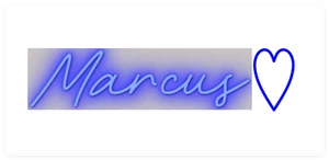 Marcus With Heart,60x14cm,Blue,Neon Sign - Picture 1 of 1