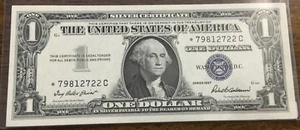 1957 $1.00 Star Note Uncirculated SILVER CERTIFICATE⭐️STAR NOTE⭐️ 79812722 C - Picture 1 of 1