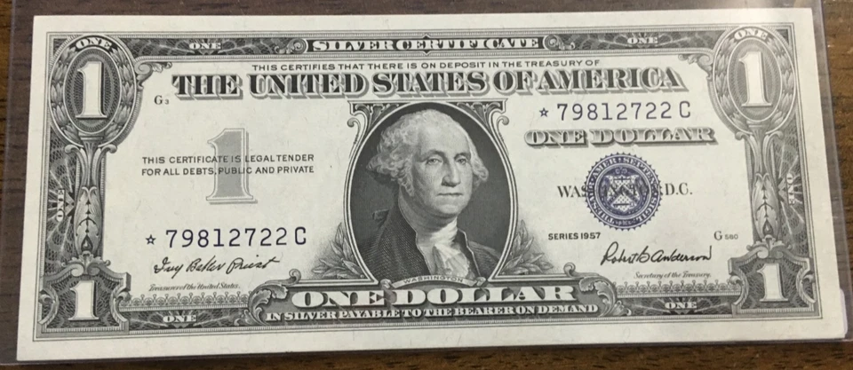 1957 $1.00 Star Note Uncirculated SILVER CERTIFICATE⭐️STAR NOTE⭐️ 79812722 C - Image 1 of 1