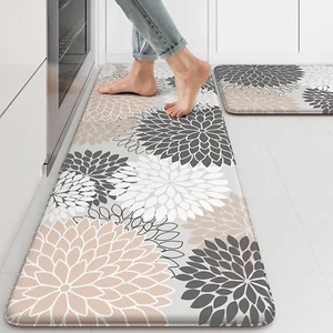 Kitchen Rugs and Mats Cushioned anti Fatigue Kitchen Mat 2PCS Non-Skid Waterproo - Picture 1 of 12