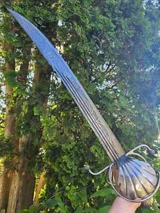 Handmade Pirate Cutlass Skull & Crossbones Eldritch Tentacle Engraved Sword - Picture 1 of 7