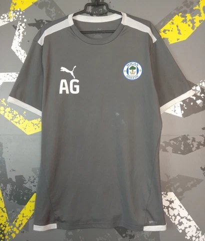 Wigan Athletic Training Jersey Football Shirt Gray Puma Mens Size L trikot ig93 Cover