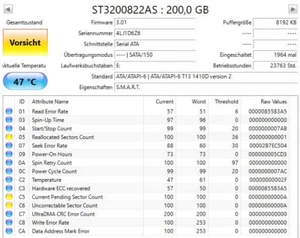 200GB Seagate ST3200822AS | PN: 9W2854-301 FW: 3.01 PCB: 100306335 SMART Warning - Bild 1 von 3