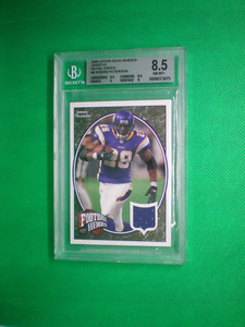 ADRIAN PETERSON 2008 Upper Deck Football Heroes #4 Game Worn Jersey Card GRADED