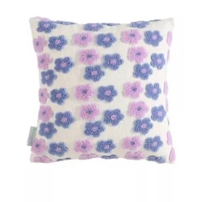 Almohada con mechones de piel sintética UGG Koolaburra Verónica 18X18 púrpura rosa floral - Imagen 1 de 4