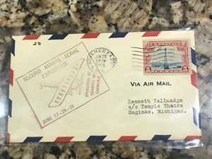 SW1 Luftpost-Postgeschichte: 2nd Annual Aerial Expo, Schenectady, NY - Roessler - Bild 1 von 2