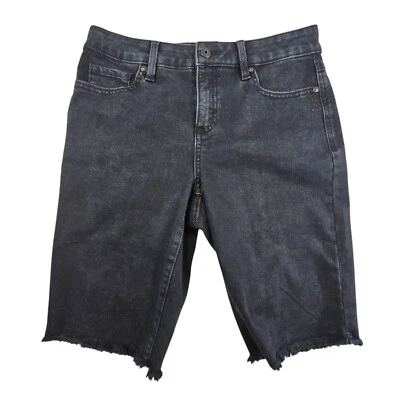 Pantalones Cortos Style & Co Mujer 8P Negro Denim 5 Bolsillos Corte Dobladillo Foto 1 de 4