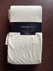 Simply Socks Ladies Ivory Color Tights Size S-M Brand New 2 Pair In Pack - Picture 1 of 2