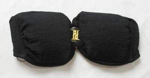 4th & Reckless Women Palermo Tortoise Ring Crinkle Bikini Top MP9 Black Small - Picture 1 of 3