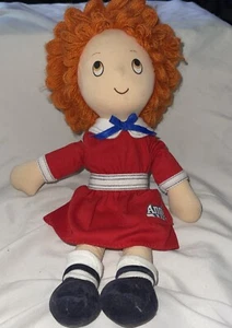 1982 Little Orphan Annie Plüsch Stoffpuppe Applause 10 Zoll orange Garn Haare rotes Kleid - Bild 1 von 8