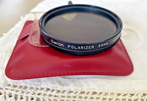 VINTAGE CANON POLARIZER FILTER FOR CANON SLR CAMERA-55mm WITH PROTECTION POUCH - Picture 1 of 5