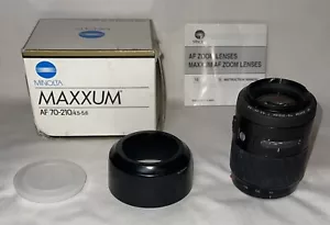 Minolta Maxxum AF 70-210mm f/4.5-5.6 Zoom Lens W/Hood For Sony Alpha In Box - Picture 1 of 10