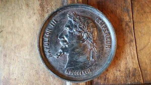 1867 LARGE ANTIQUE CAST IRON PLAQUE - NAPOLEON III - PARIS UNIVERSAL EXPOSITION - Picture 1 of 6