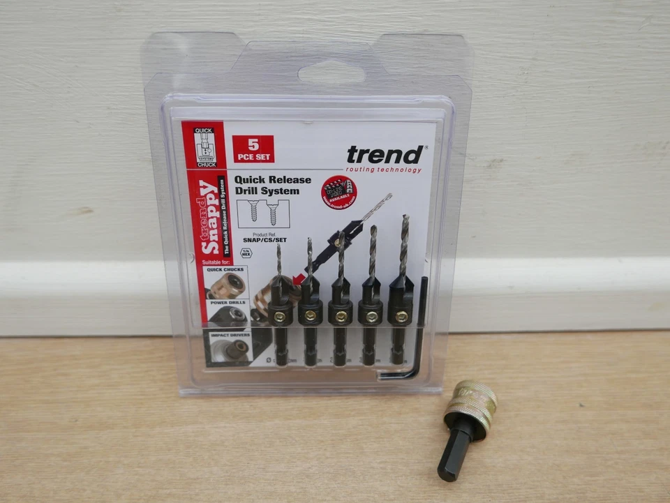 JUEGO DE TALADRO Y CONTRADISIPADOR HSS TREND SNAPPY 5 PIEZAS A PRESIÓN/CS/SET + MANDRIL A PRESIÓN/QC  Foto 1 de 1