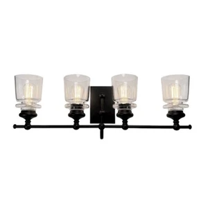 Artcraft Castara 4 Light Wall Mount, Black/Brass - AC11594BK - Picture 1 of 1