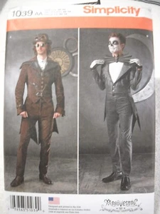 Mens Steampunk Cosplay Costumes Jacket size 38-44 Simplicity 1039 Sewing Pattern - Picture 1 of 2
