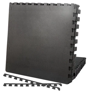6 Pieces Puzzle Exercise Floor Mats 24''×24'' Workout Gym Equipment Mat Black - Picture 1 of 12