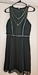 Guess Dress Black Faux Leather accentuated studded dress Size 0  - Picture 1 of 6