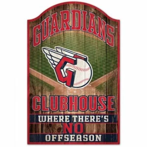CLEVELAND GUARDIANS CLUBHOUSE HARDBOARD WOOD SIGN 11"X17" MLB LICENSED - Picture 1 of 1