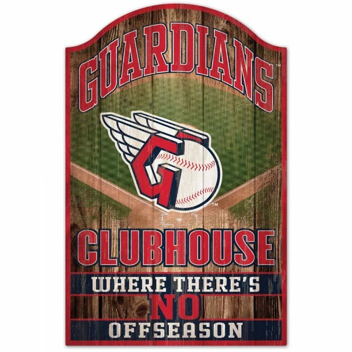 CLEVELAND GUARDIANS CLUBHOUSE HARDBOARD WOOD SIGN 11"X17" MLB LICENSED - Image 1 of 1