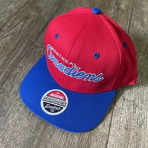 Vintage NHL Montreal Canadiens Spellout Snapback Cap Hat 90s Zephyr NEW NWT - Picture 1 of 7