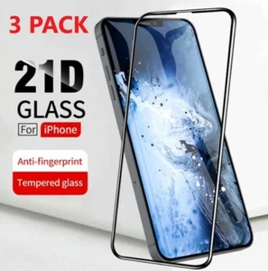 3-PACK Full Coverage Tempered Glass Screen Protector For iPhone 12 Pro Max Mini - Picture 1 of 5