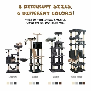Multisize Cat Tree Tower Condo Activity Center Furniture Scratch Post Play House - Picture 1 of 88