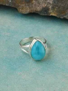 Larimar Edelstein 925 Sterling Silber Ring Black Friday Schmuck alle Größen AG 79 - Bild 1 von 4