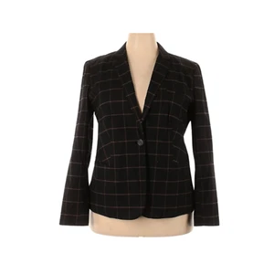 Blazer Liz Claiborne Simply Liz Mujer Manga Larga Forrado a Cuadros Negro Talla S Nuevo - Imagen 1 de 5
