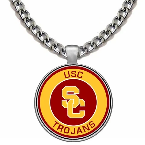 Large USC Trojans Mens Women 24" Stainless Steel Chain Pendant Necklace D5 Cover